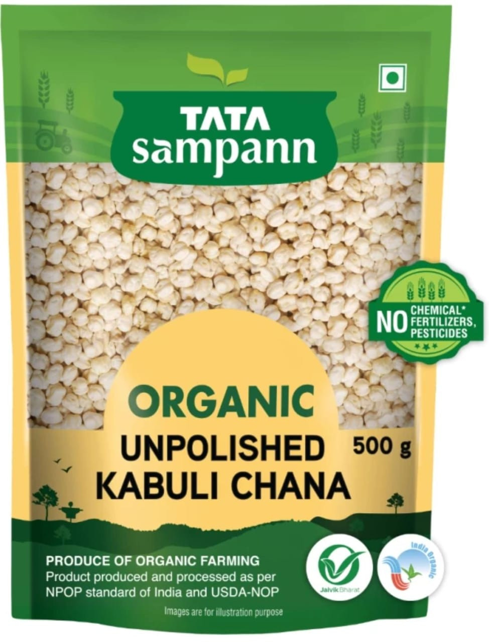 Tata Sampann Organic Kabuli Chana (Whole)  (500 g)